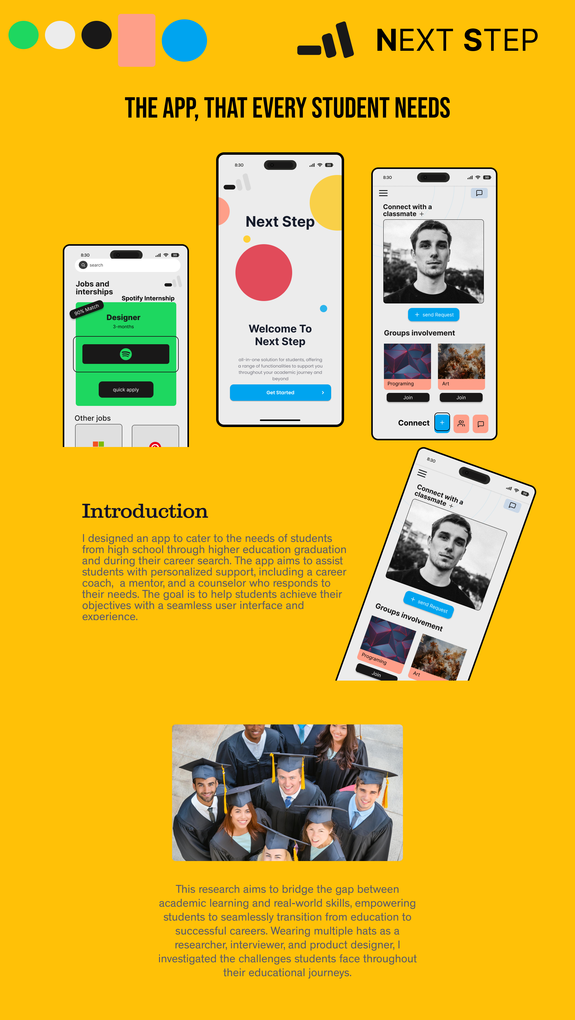Next Step mobile experience for student support